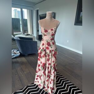 BCBGMaxAzria Red Floral Maxi Dress